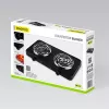 Placa elétrica de duas bocas Maestro MR-770-2, 2000 W, placa de aquecimento de mesa compacta