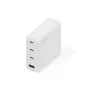 Carregador USB GaN DIGITUS 140W — 3× USB‑C, 1× USB‑A, 100–240V, branco