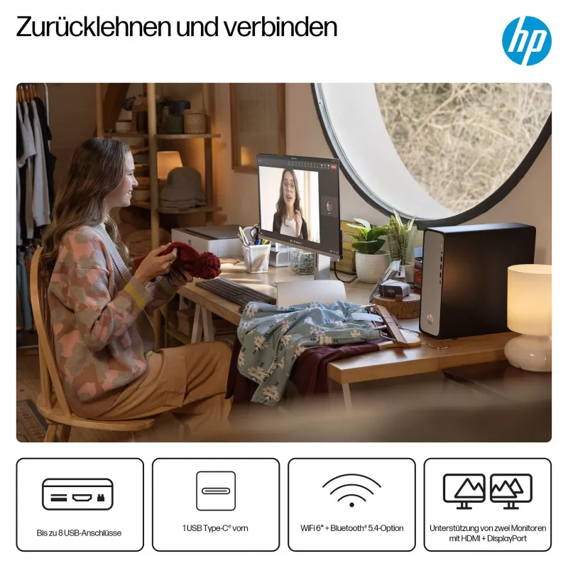 HP OmniDesk S03-0055ng Intel Core i5-14400 Desktop Torre Fina - Sistema completo - Core i5