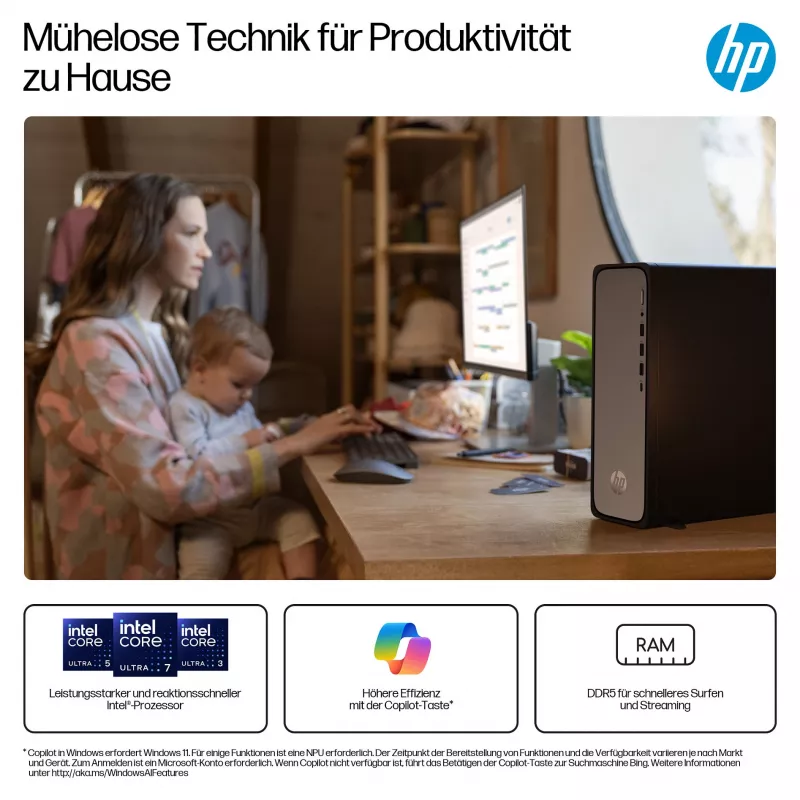 HP OmniDesk S03-0055ng Intel Core i5-14400 Desktop Torre Fina - Sistema completo - Core i5