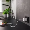Carregador de parede DIGITUS USB GaN 45W — 1× USB-C, 1× USB-A, entrada 100–240V, branco