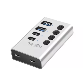 Hub USB 3.2 Gen 1, 4 portas, USB-A/C, interruptor on/off