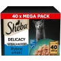 Comida húmida para gatos Sheba Delicacy sabor a peixe em geleia, 40×85 g latas, gatos adultos, 11% proteína, 78% humidade
