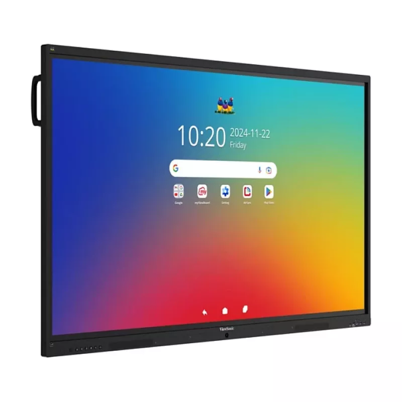 ViewBoard Série 41 ecrã tátil 65 polegadas UHD, Android 16 EDLA, IR 450 nits, 2x20W + Sub 15W + 8 microfones em array, 3 x USB-C 8/128GB, 8 núcleos C