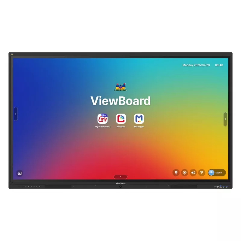 ViewBoard série 41 ecrã tátil 75 POLEGADAS UHD, Android 16 EDLA, IR 450 nits, 2x20W + sub 15W + microfone array de 8, 3 x USB-C 8/128GB, 8 núcleos C