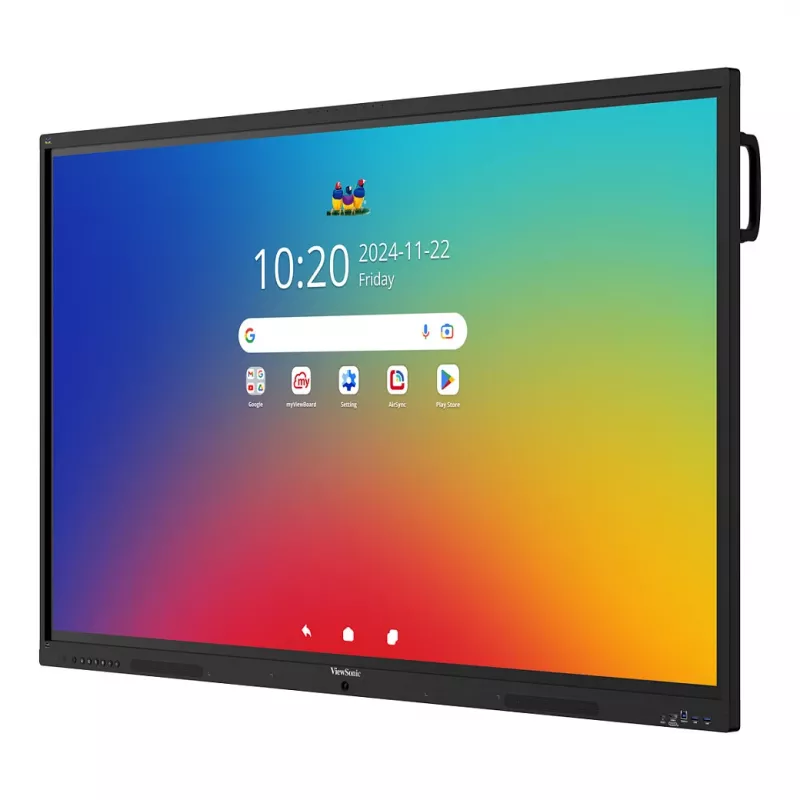 ViewBoard série 41 ecrã tátil 75 POLEGADAS UHD, Android 16 EDLA, IR 450 nits, 2x20W + sub 15W + microfone array de 8, 3 x USB-C 8/128GB, 8 núcleos C