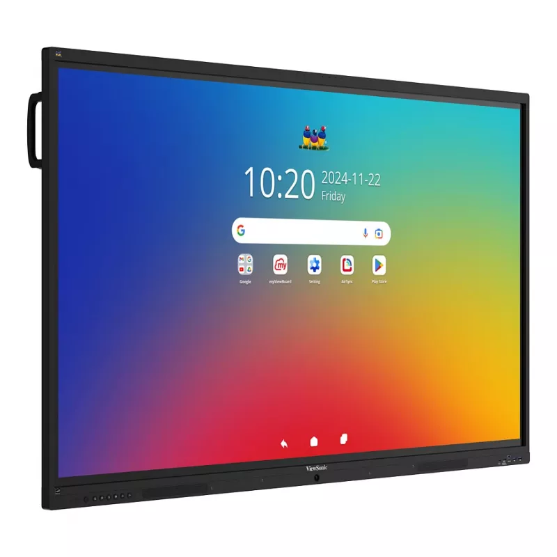 ViewBoard série 41 ecrã tátil 75 POLEGADAS UHD, Android 16 EDLA, IR 450 nits, 2x20W + sub 15W + microfone array de 8, 3 x USB-C 8/128GB, 8 núcleos C