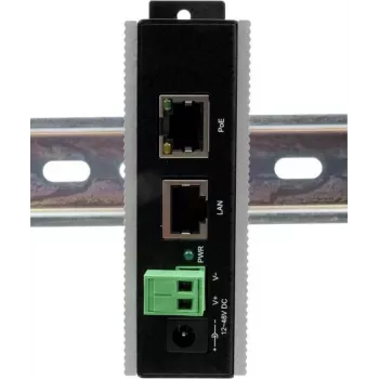 Injetor Ethernet PoE Gigabit Exsys EX-6007POE-WT — 1×Gigabit RJ45, PoE, terminal de ligação 12–24V