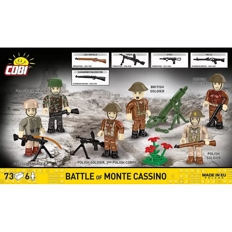 Blocos de construção Cobi Blocks Batalha de Monte Cassino diorama militar histórico COBI-2063