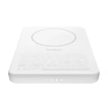 Powerbank Belkin BPD010hqWH 5000 mAh, carregamento sem fios 7,5 W, USB-C, branco