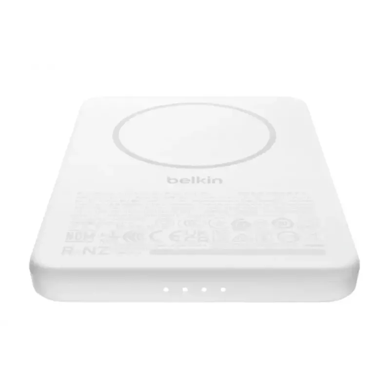 Powerbank Belkin BPD010hqWH 5000 mAh, carregamento sem fios 7,5 W, USB-C, branco
