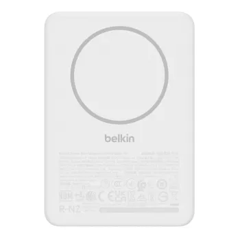 Powerbank Belkin BPD010hqWH 5000 mAh, carregamento sem fios 7,5 W, USB-C, branco