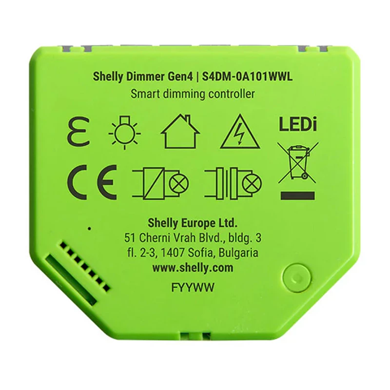 Shelly Dimmer Gen4 Green conectividade multiprotocolo