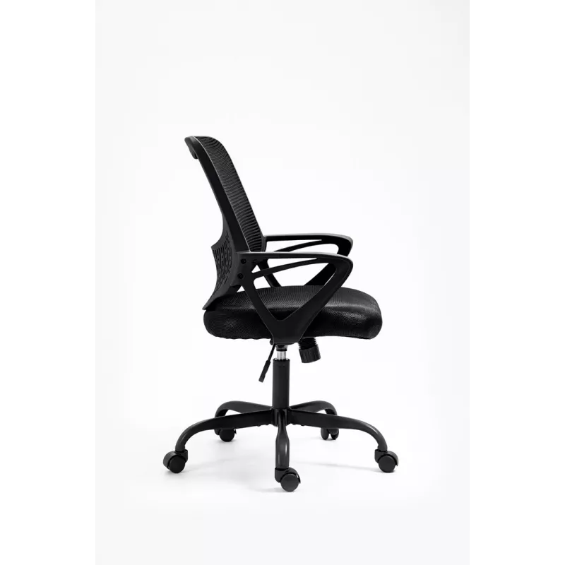Cadeira de escritório ActiveJet YK507 preta – cadeira giratória ergonómica, tecido/PU, altura ajustável