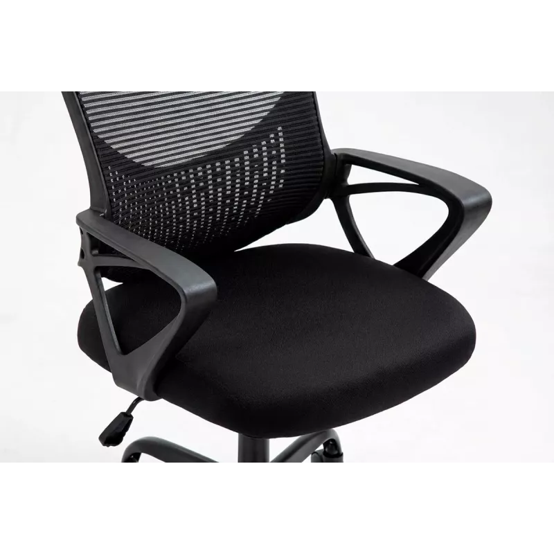 Cadeira de escritório ActiveJet YK507 preta – cadeira giratória ergonómica, tecido/PU, altura ajustável