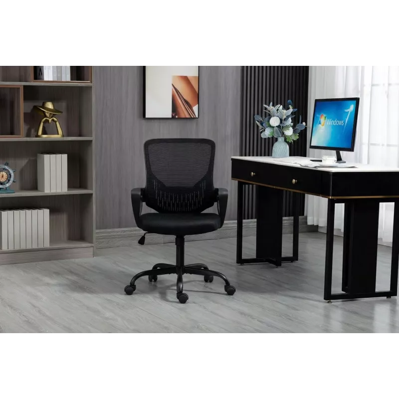 Cadeira de escritório ActiveJet YK507 preta – cadeira giratória ergonómica, tecido/PU, altura ajustável
