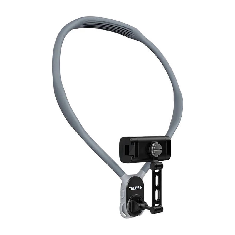 Suporte de pescoço Telesin S2-HNB-02 com suporte para telemóvel – suporte de smartphone para usar ao pescoço para filmar e ver mãos livres