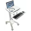 Carrinho multimédia para portátil ERGOTRON StyleView EMR SV41-6100-0 — branco, alumínio/plástico, ajuste de altura de 51 cm, 26 kg