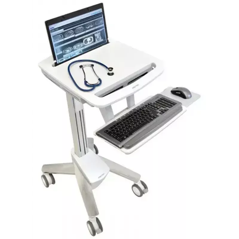 Carrinho multimédia para portátil ERGOTRON StyleView EMR SV41-6100-0 — branco, alumínio/plástico, ajuste de altura de 51 cm, 26 kg
