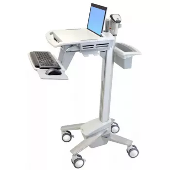 Carrinho multimédia para portátil ERGOTRON StyleView EMR SV41-6100-0 — branco, alumínio/plástico, ajuste de altura de 51 cm, 26 kg