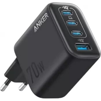 Carregador Anker Zolo 70W carregador 4 portas 3x USB-C 1x USB-A GaN preto