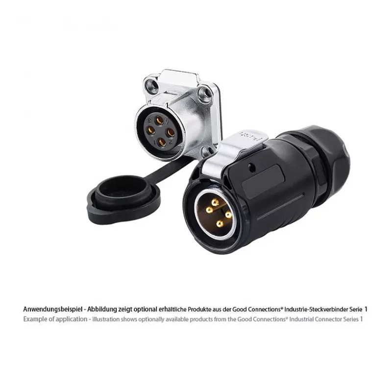Conector industrial Good Connections S1 - Power 4 pinos M20