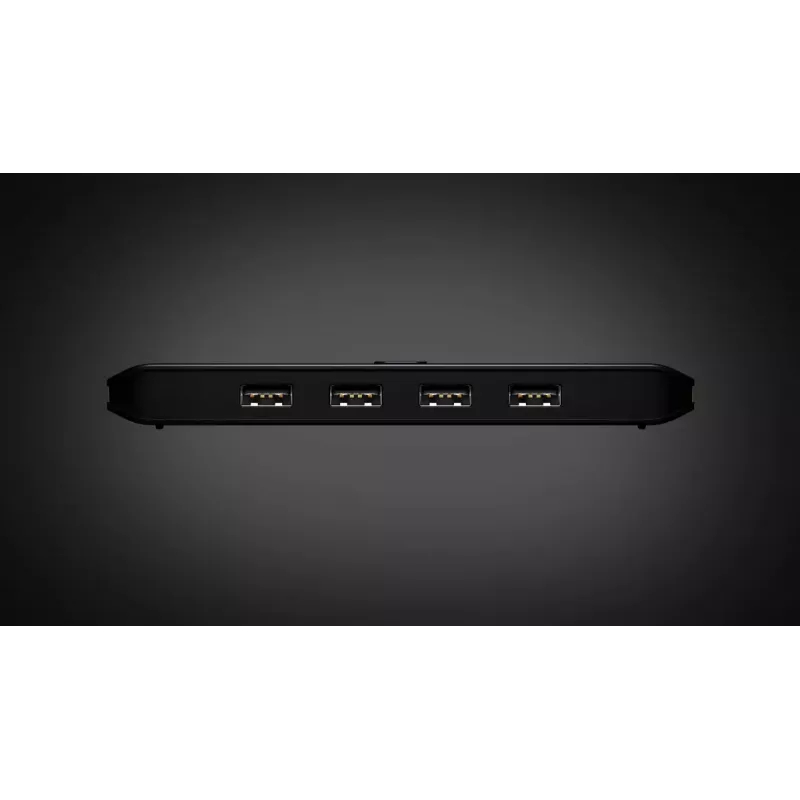 Comutador de partilha USB 2.0 ATEN US4224 — 2x host para 4x dispositivo, 480 Mbit/s, preto