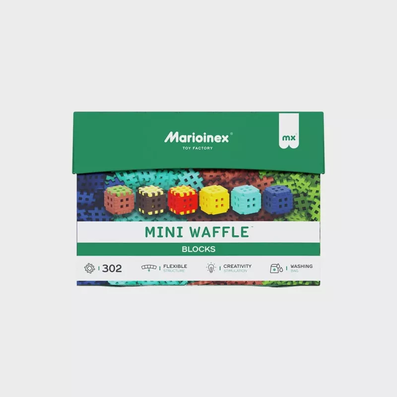 Blocos de construção Marioinex Mini Waffle 302 peças — conjunto de construção empilhável e encaixável