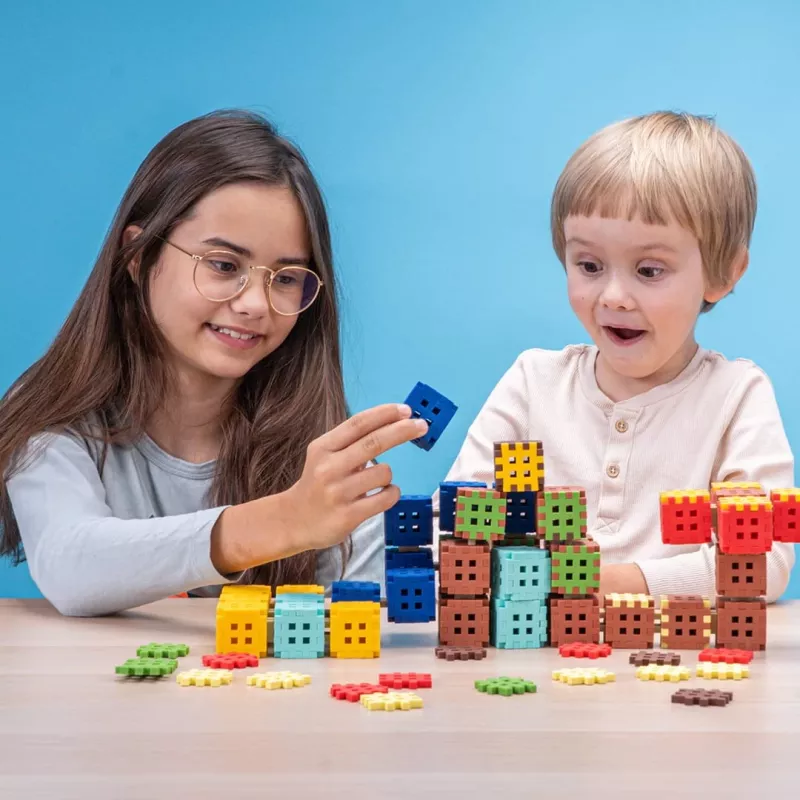 Blocos de construção Marioinex Mini Waffle 302 peças — conjunto de construção empilhável e encaixável
