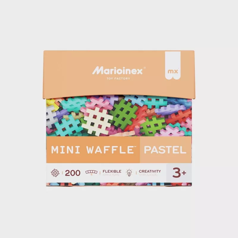 Blocos Marioinex Mini Waffle 200 peças pastel — conjunto de construção para crianças