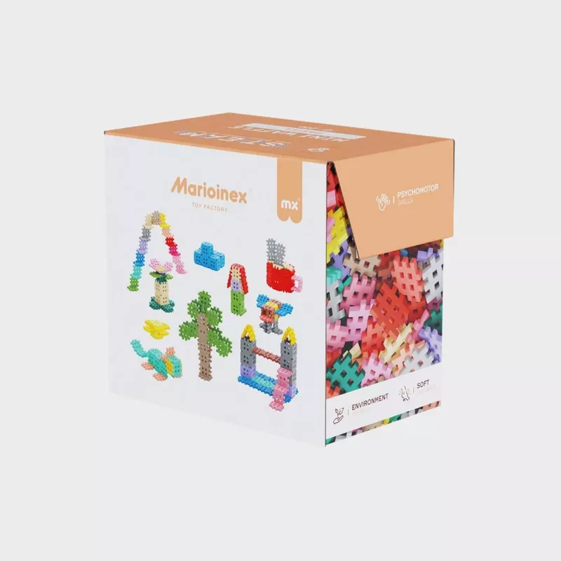 Blocos Marioinex Mini Waffle 200 peças pastel — conjunto de construção para crianças