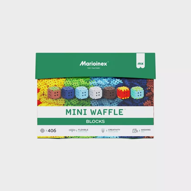 Blocos Marioinex Mini Waffel 406 peças — conjunto de construção para brincadeira criativa