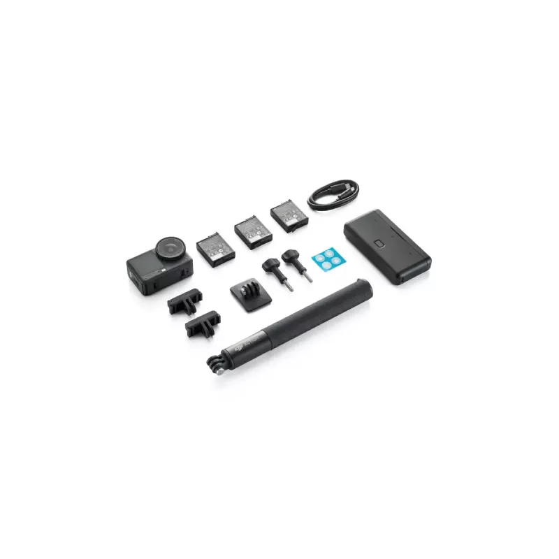 Câmara de ação DJI Osmo Action 6 Adventure Combo — 38 MP, 4K Ultra HD, CMOS de 1/1,1 polegadas, campo de visão de 155°, zoom digital de 2x
