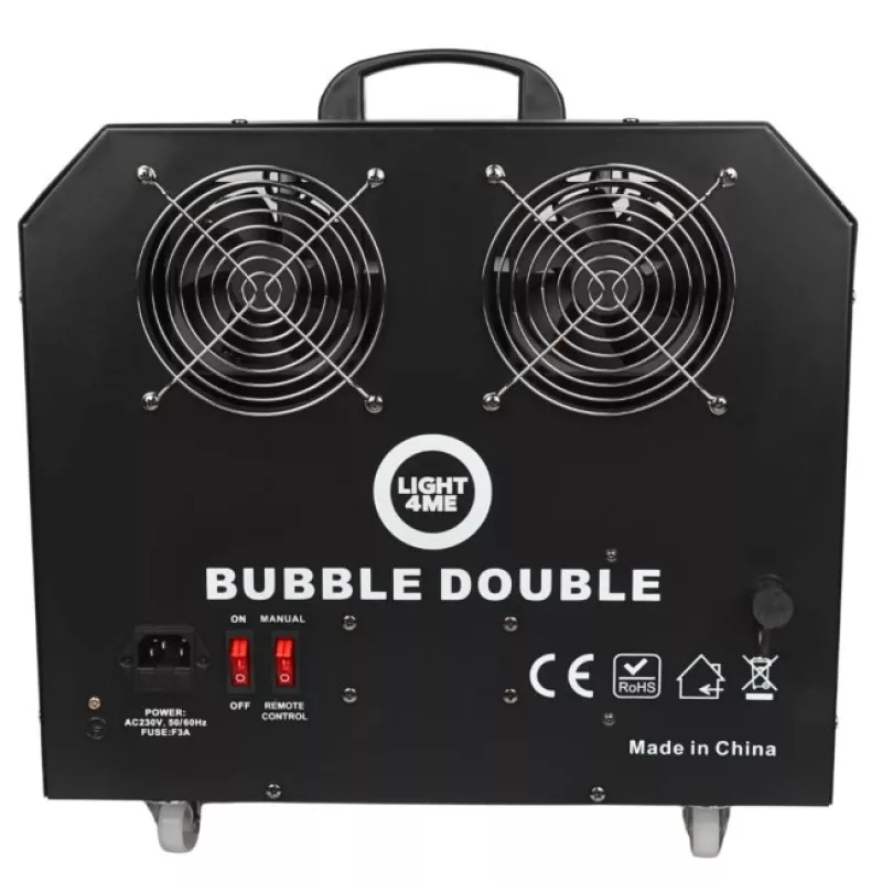 LIGHT4ME BUBBLE DOUBLE - Máquina de bolhas de sabão 300W, comando sem fios