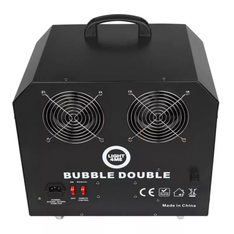 LIGHT4ME BUBBLE DOUBLE - Máquina de bolhas de sabão 300W, comando sem fios