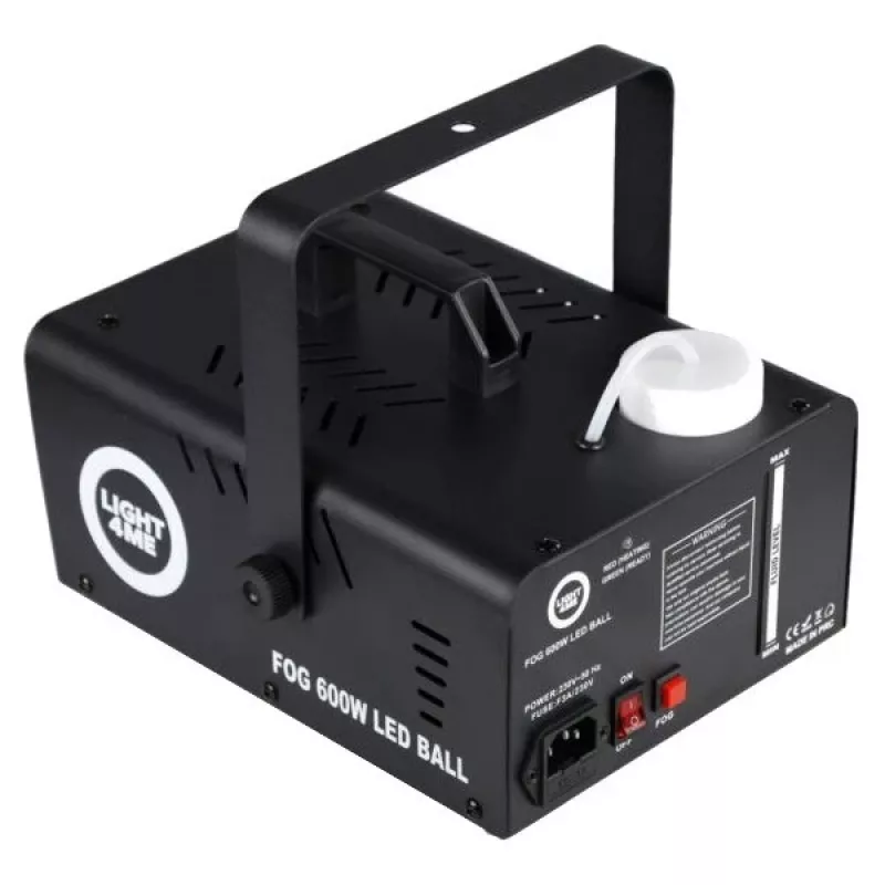 LIGHT4ME FOG 600W LED BALL - Máquina de fumo, efeito de iluminação de fumo/bola de discoteca, comando sem fios