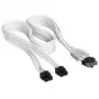 Cabo Corsair Premium-Sleeved 2x 8-Pin para 12V-2x6, para fonte de alimentação Type-5 – branco