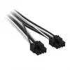 Cabo Corsair Premium-Sleeved 2x 8-Pin para 12V-2x6, para fonte de alimentação Type-5 – preto/branco