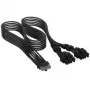 Cabo Corsair Premium-Sleeved 12V-2x6 para 2x 6+2-Pin PCIe, Universal – preto