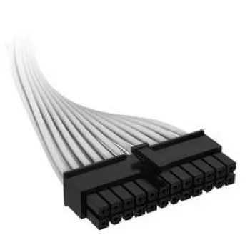 Cabo Corsair Premium-Sleeved 24-Pin ATX, Gen 5, para fonte de alimentação Type-5 – branco