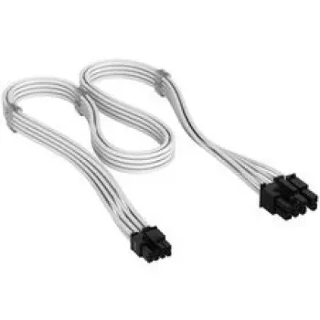 Cabo Corsair Premium-Sleeved 6+2-Pin PCIe, para fonte de alimentação Type-5 – branco