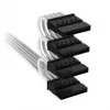 Cabo de alimentação SATA 4x Corsair Premium-Sleeved, para fonte de alimentação Type-5 – branco