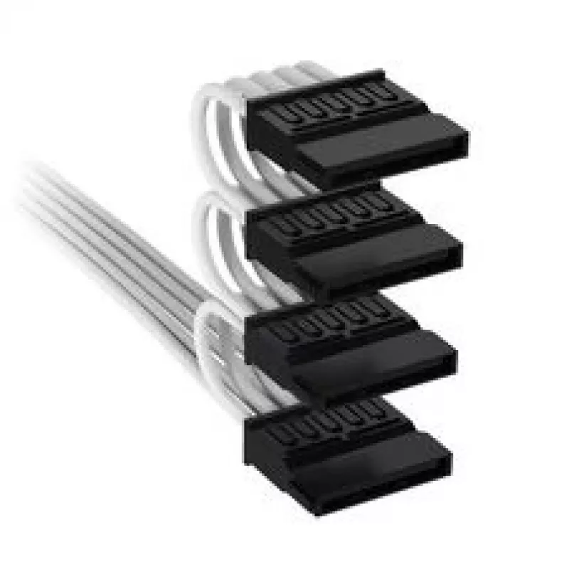 Cabo de alimentação SATA 4x Corsair Premium-Sleeved, para fonte de alimentação Type-5 – branco