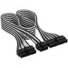 Conjunto de cabos Corsair, Type 4, DC Cable Starter Kit, individualmente revestido – preto / branco