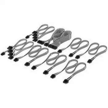 Conjunto de cabos Corsair, Type 4, DC Cable Pro Kit, individualmente sleeved – preto / branco