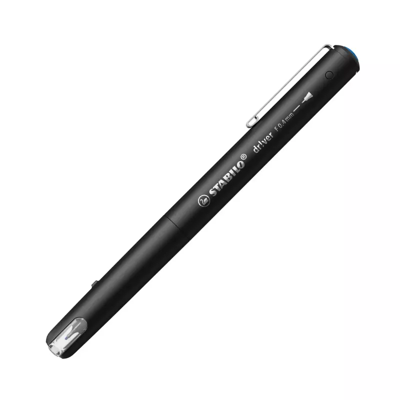 Caneta fineliner Stabilo dr!ver 1088/41 – tinta azul, largura de traço 0,4 mm, corpo preto