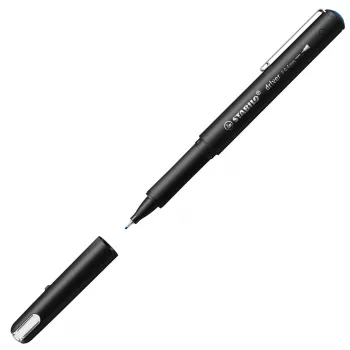 Caneta fineliner Stabilo dr!ver 1088/41 – tinta azul, largura de traço 0,4 mm, corpo preto