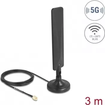 Antena DELOCK 10040 5G LTE conector macho SMA 3 dBi omnidirecional
