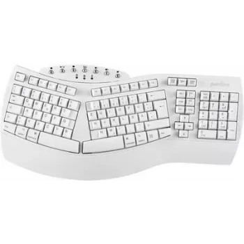 Teclado Perixx 11615 RF Wireless + Bluetooth QWERTZ francês - alemão - espanhol - inglês UK - inglês US branco (PERIBOARD-612W DE)