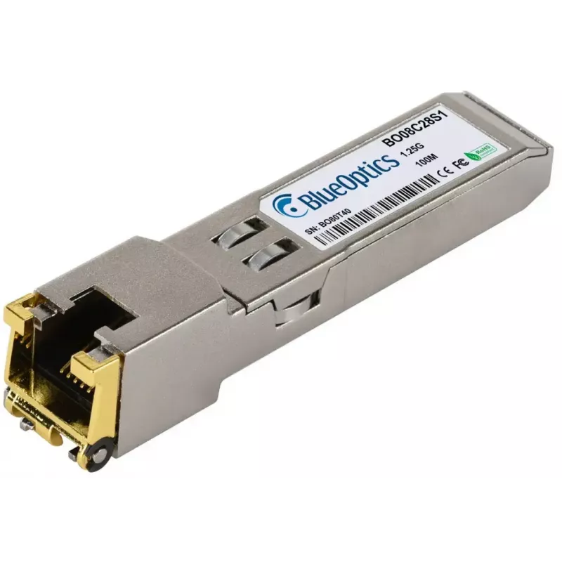 Transceptor de cobre SFP BlueOptics 61494-BO, 1× RJ45, 1250 Mbit/s, 100 m, compatível com Lancom